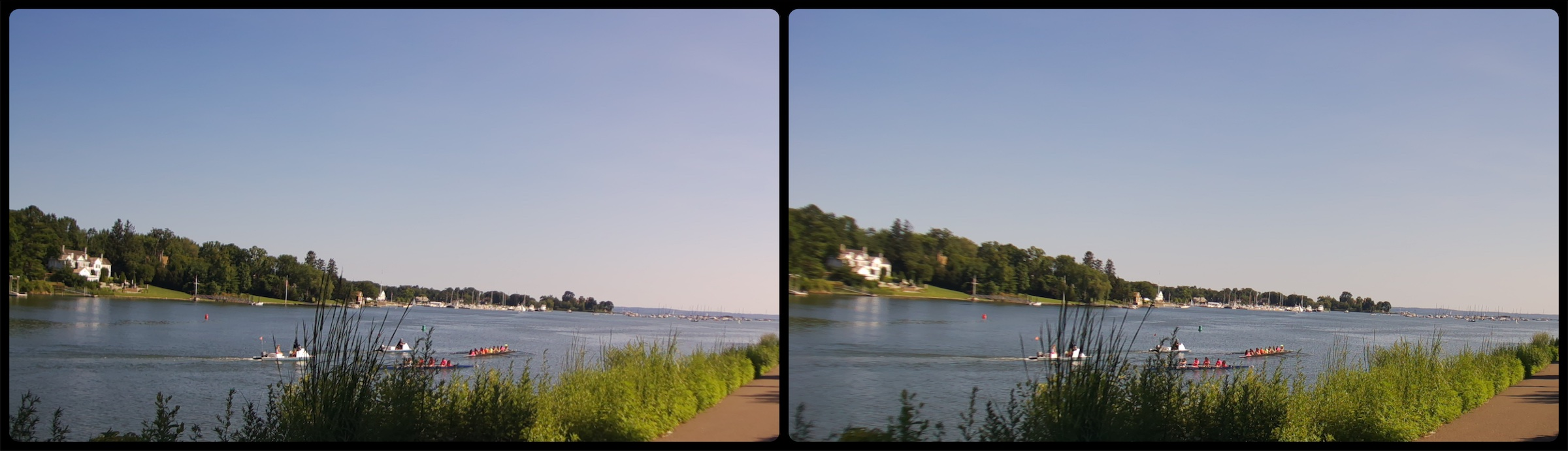 Cos Cob Park panorama, stereo pair