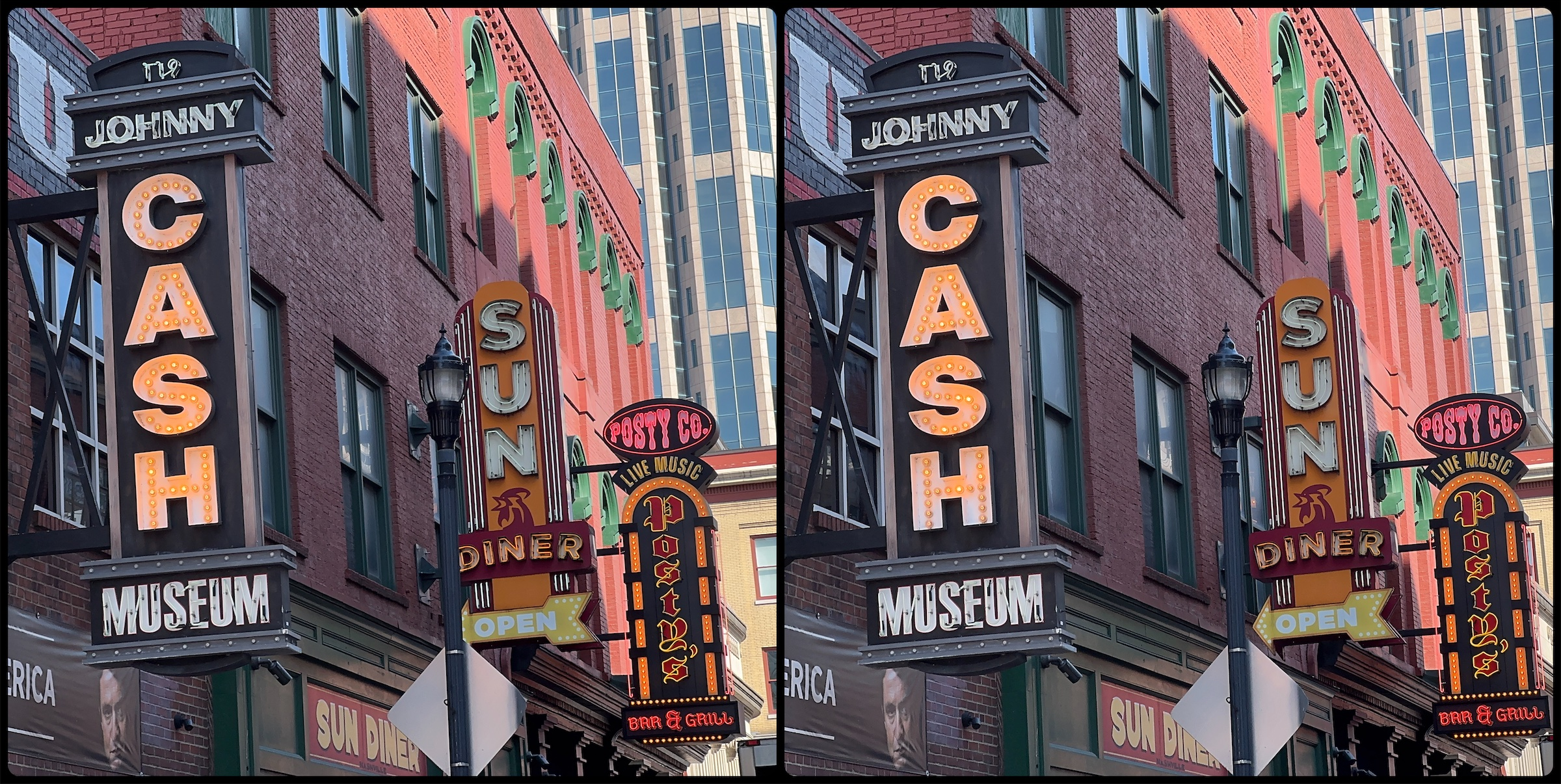 Nashville signs, stereo pair